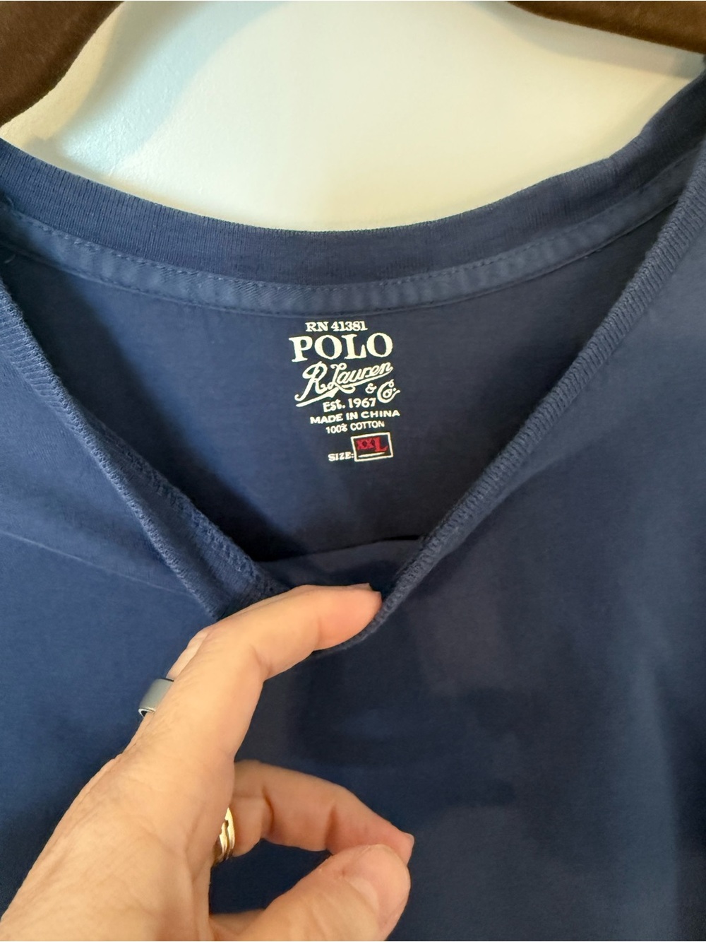 Polo Ralph Lauren Men’s Blue Long Sleeve T-Shirt Pony Logo Cotton XXL - Picture 2 of 6